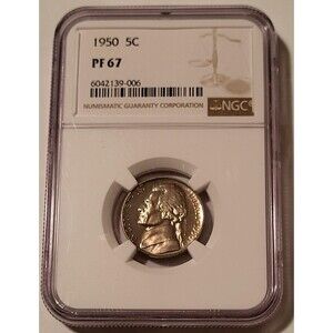 1950 Jefferson Nickel PF67 NGC Low Proof Mintage